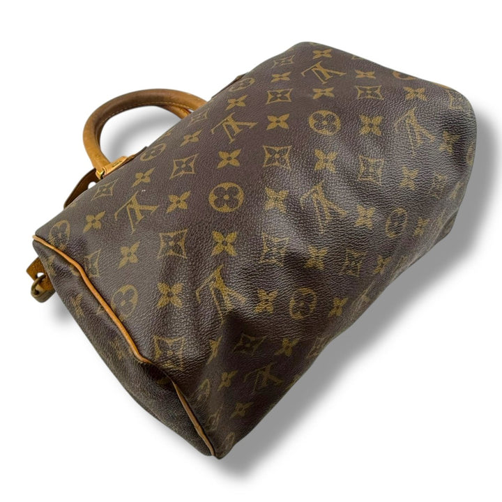 Louis Vuitton Brown Monogram Speedy 25 Handbag - Lux Central