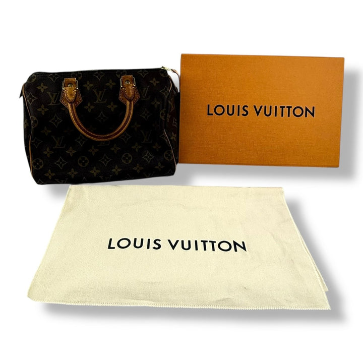 Louis Vuitton Brown Monogram Speedy 25 Handbag - Lux Central