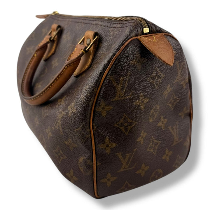 Louis Vuitton Brown Monogram Speedy 25 Handbag - Lux Central