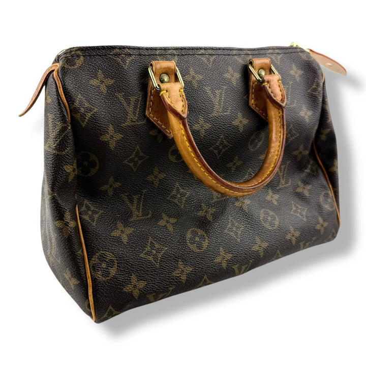 Louis Vuitton Brown Monogram Speedy 25 Handbag - Lux Central