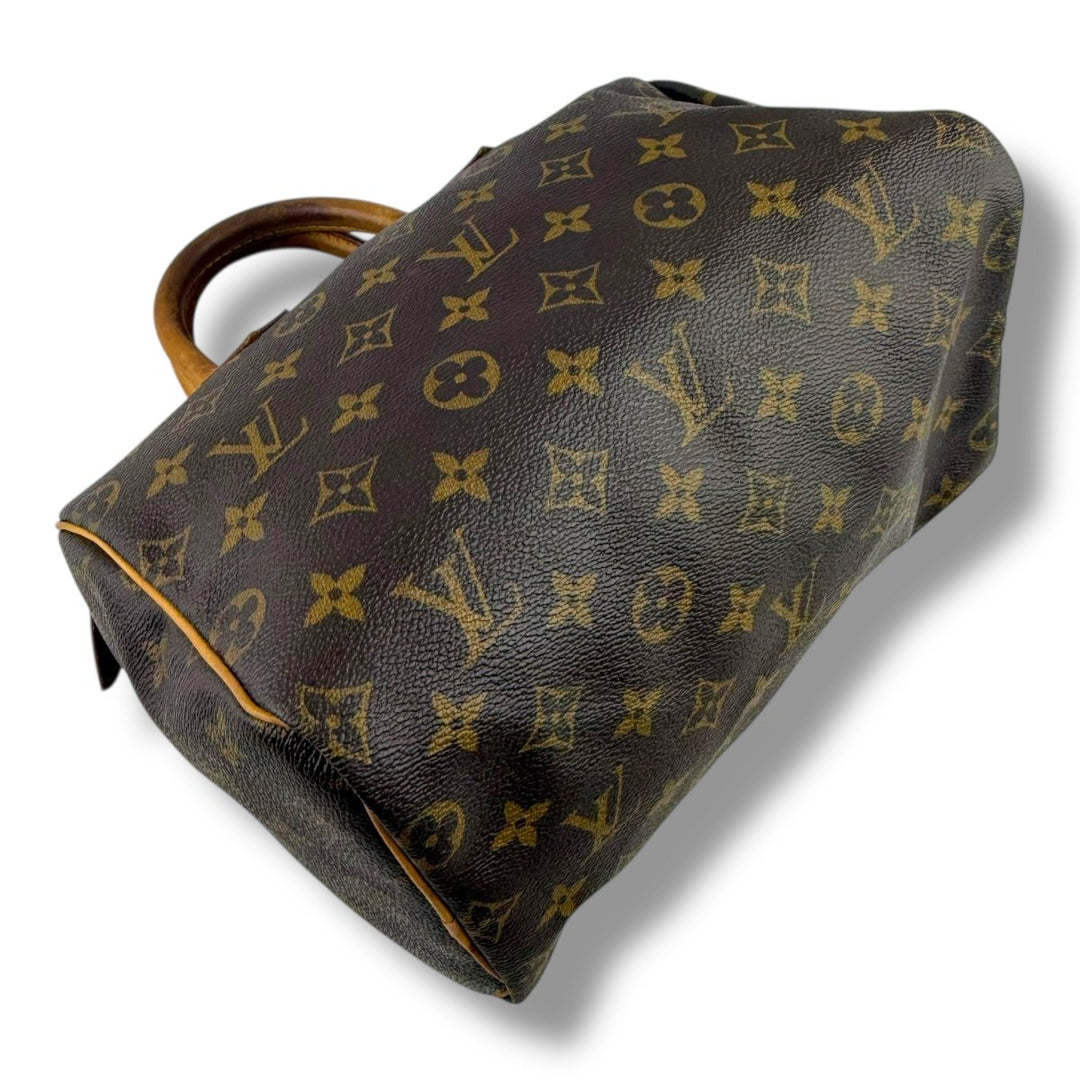 Louis Vuitton Brown Monogram Speedy 25 Handbag - Lux Central