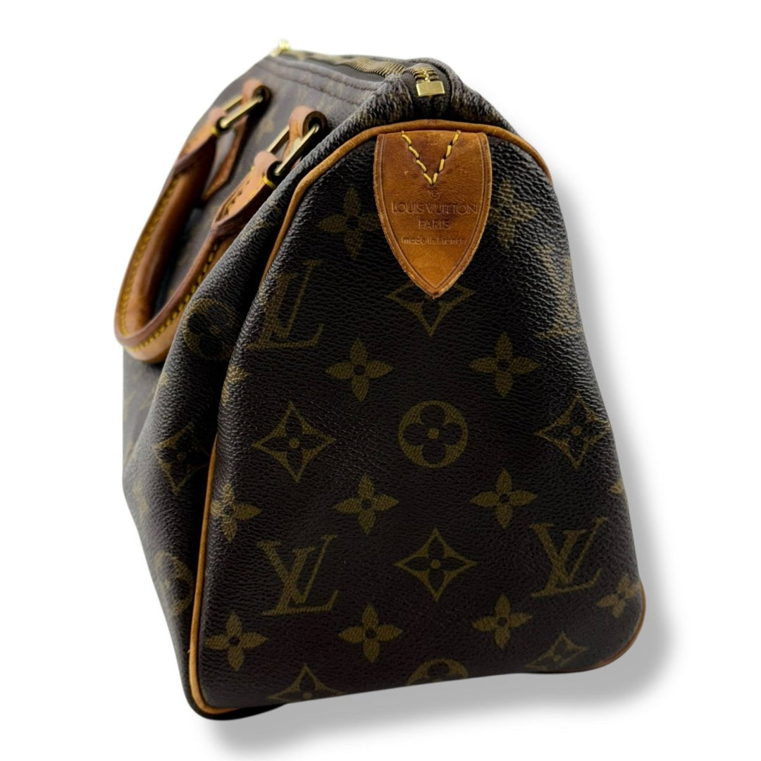 Louis Vuitton Brown Monogram Speedy 25 Handbag - Lux Central