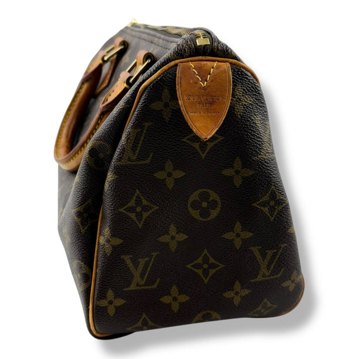 Louis Vuitton Brown Monogram Speedy 25 Handbag - Lux Central