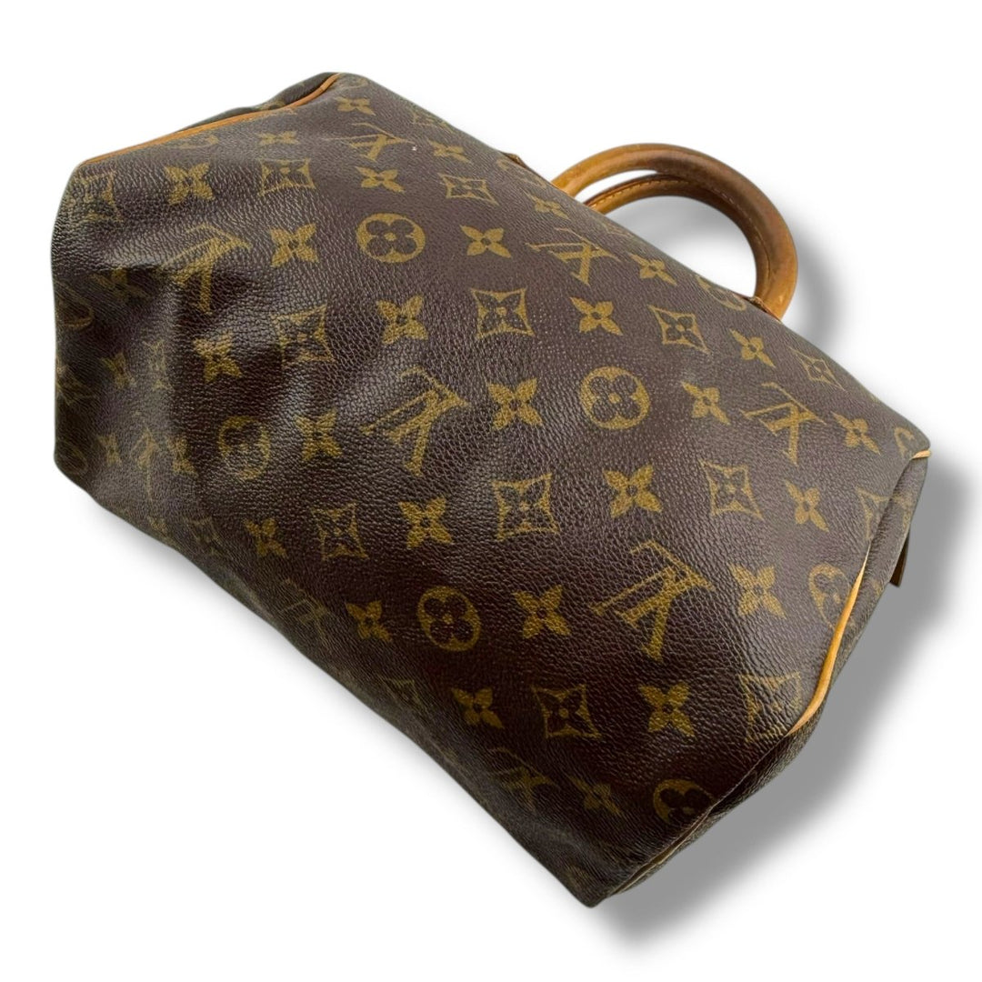 Louis Vuitton Brown Monogram Speedy 25 Handbag - Lux Central