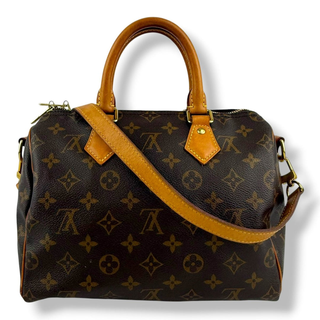 Louis Vuitton Brown Monogram Speedy Bandouliere 25 Handbag - Lux Central