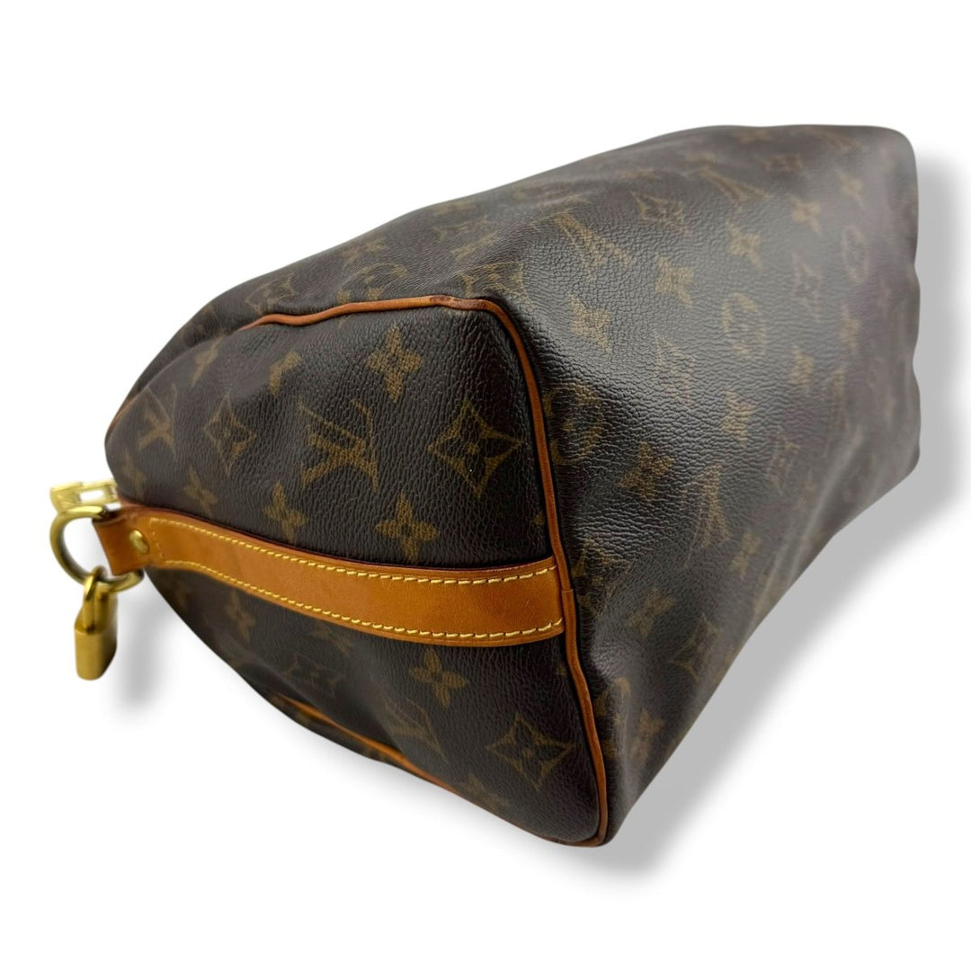 Louis Vuitton Brown Monogram Speedy Bandouliere 25 Handbag - Lux Central