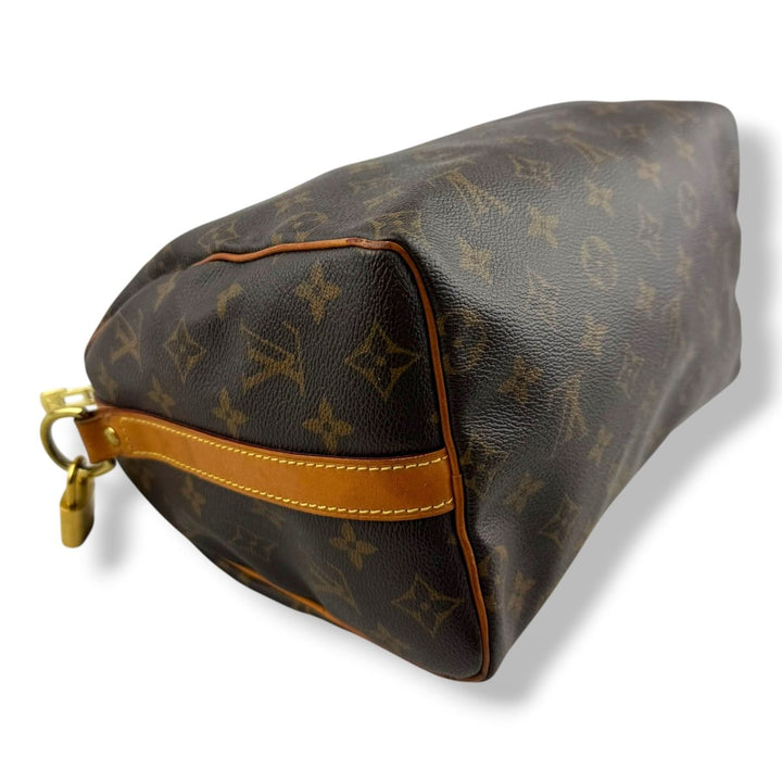 Louis Vuitton Brown Monogram Speedy Bandouliere 25 Handbag - Lux Central