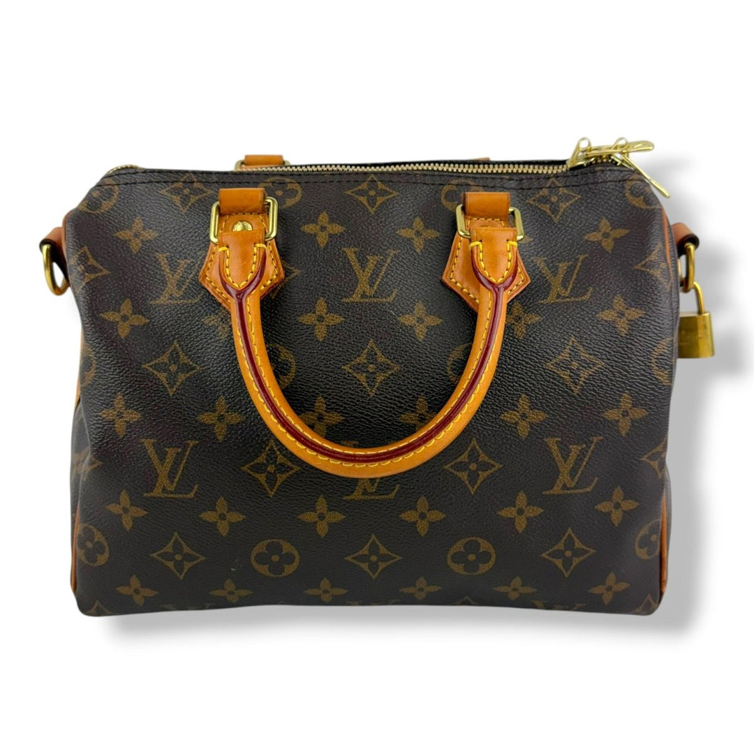 Louis Vuitton Brown Monogram Speedy Bandouliere 25 Handbag - Lux Central