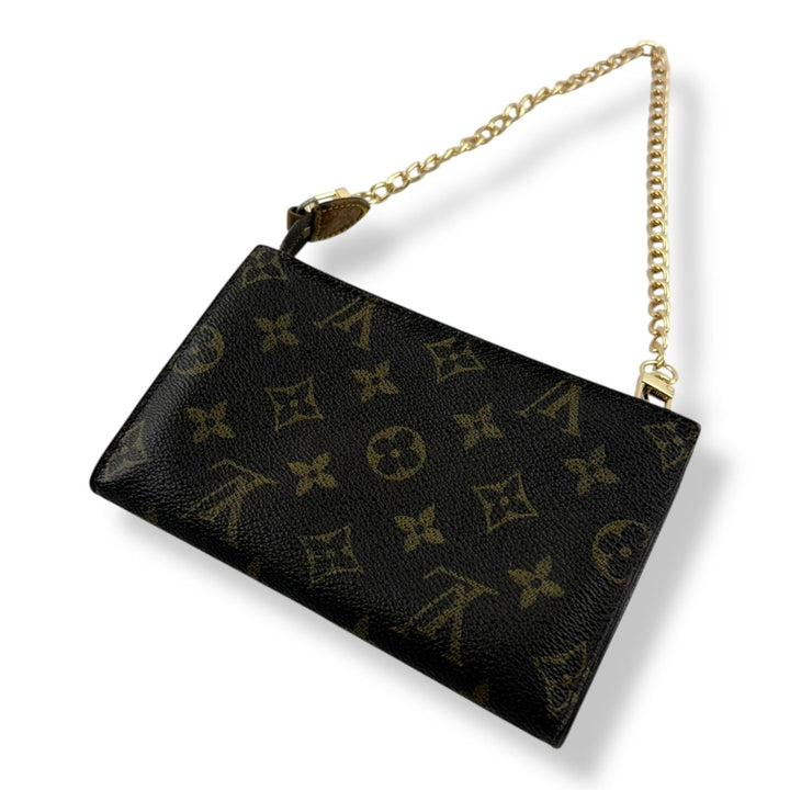 Louis Vuitton Brown Vintage Monogram Toiletry Bucket Pouch 16 Bag W/ added chain - Lux Central