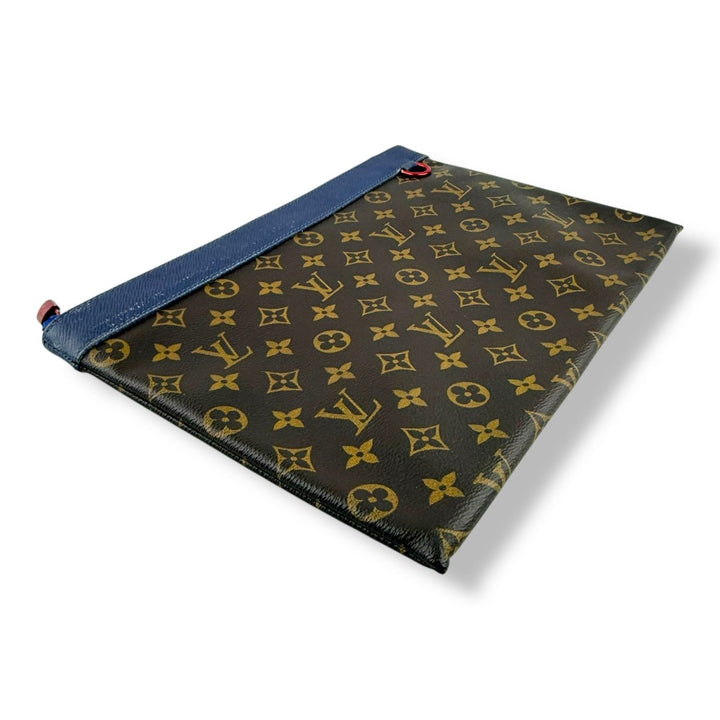 Louis Vuitton Brown/Blue Monogram Pochette Apollo Clutch Pouch - Lux Central