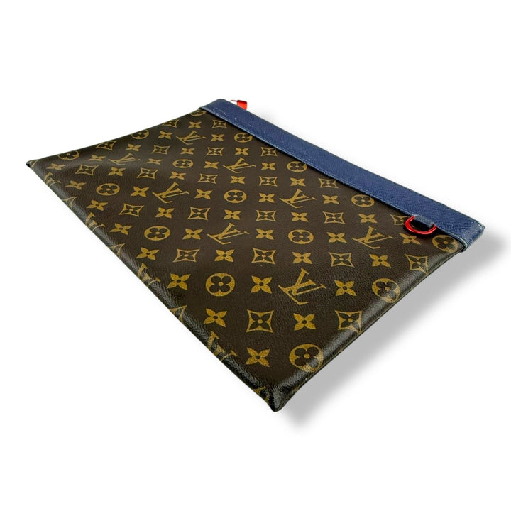Louis Vuitton Brown/Blue Monogram Pochette Apollo Clutch Pouch - Lux Central