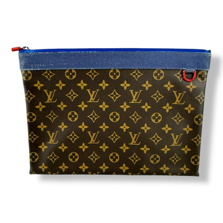 Louis Vuitton Brown/Blue Monogram Pochette Apollo Clutch Pouch - Lux Central