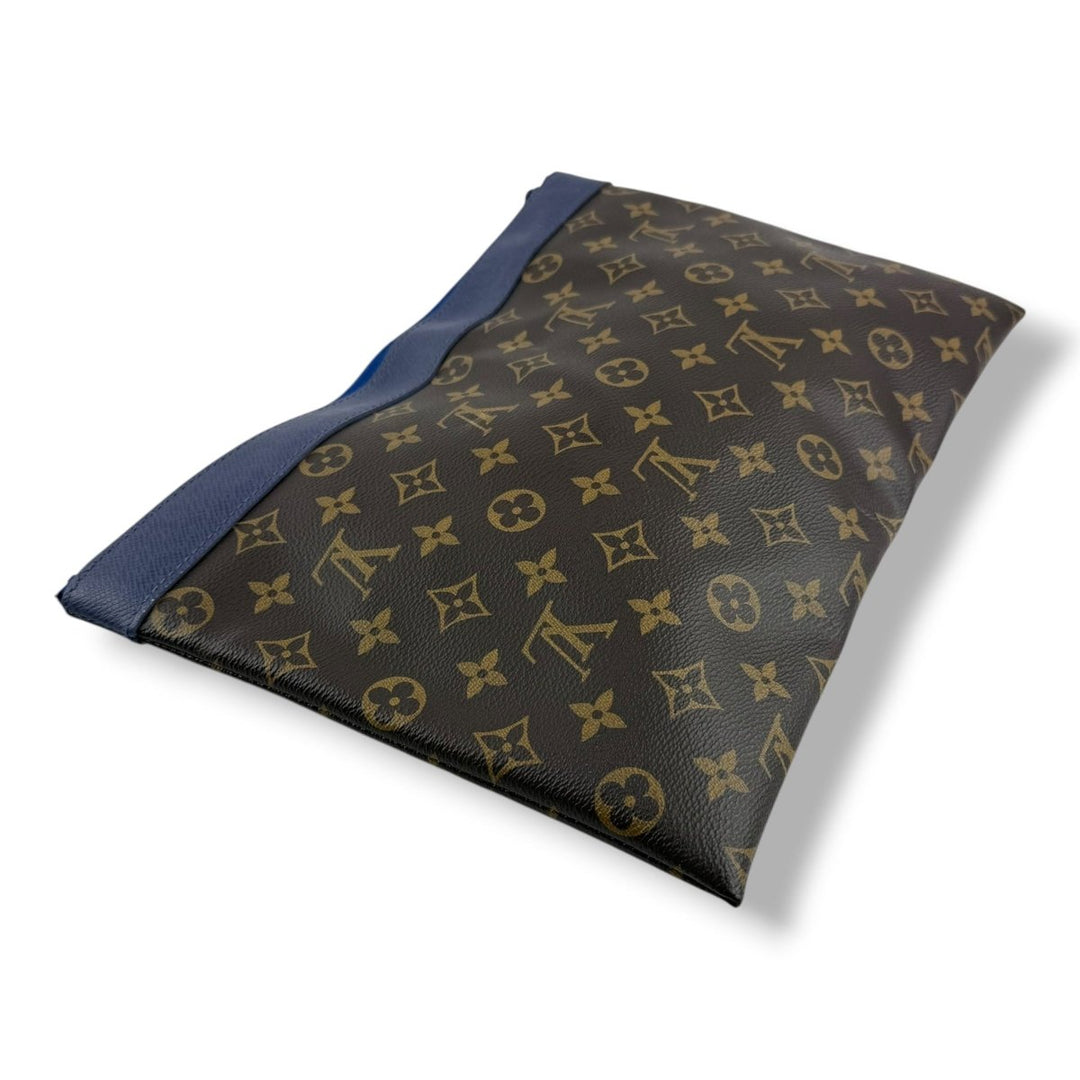 Louis Vuitton Brown/Blue Monogram Pochette Apollo Clutch Pouch - Lux Central