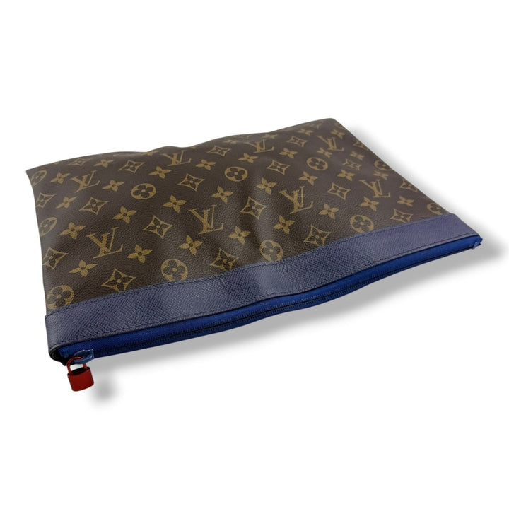 Louis Vuitton Brown/Blue Monogram Pochette Apollo Clutch Pouch - Lux Central