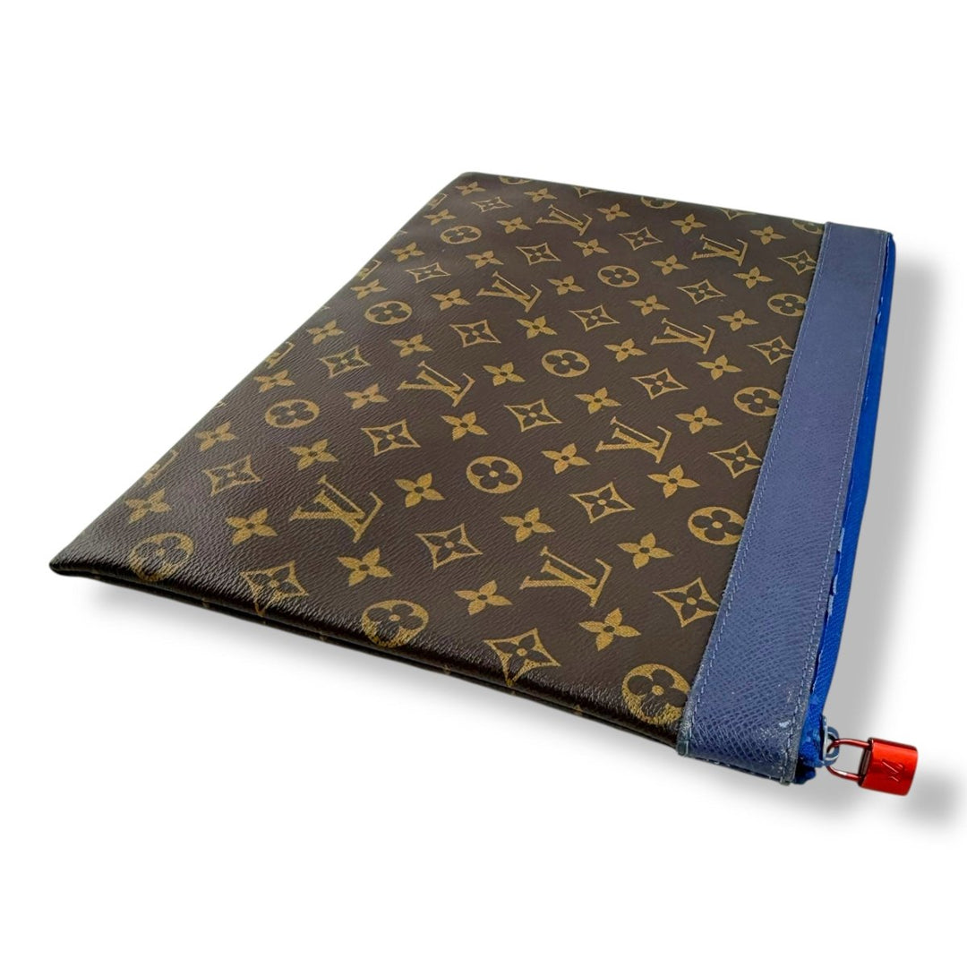 Louis Vuitton Brown/Blue Monogram Pochette Apollo Clutch Pouch - Lux Central