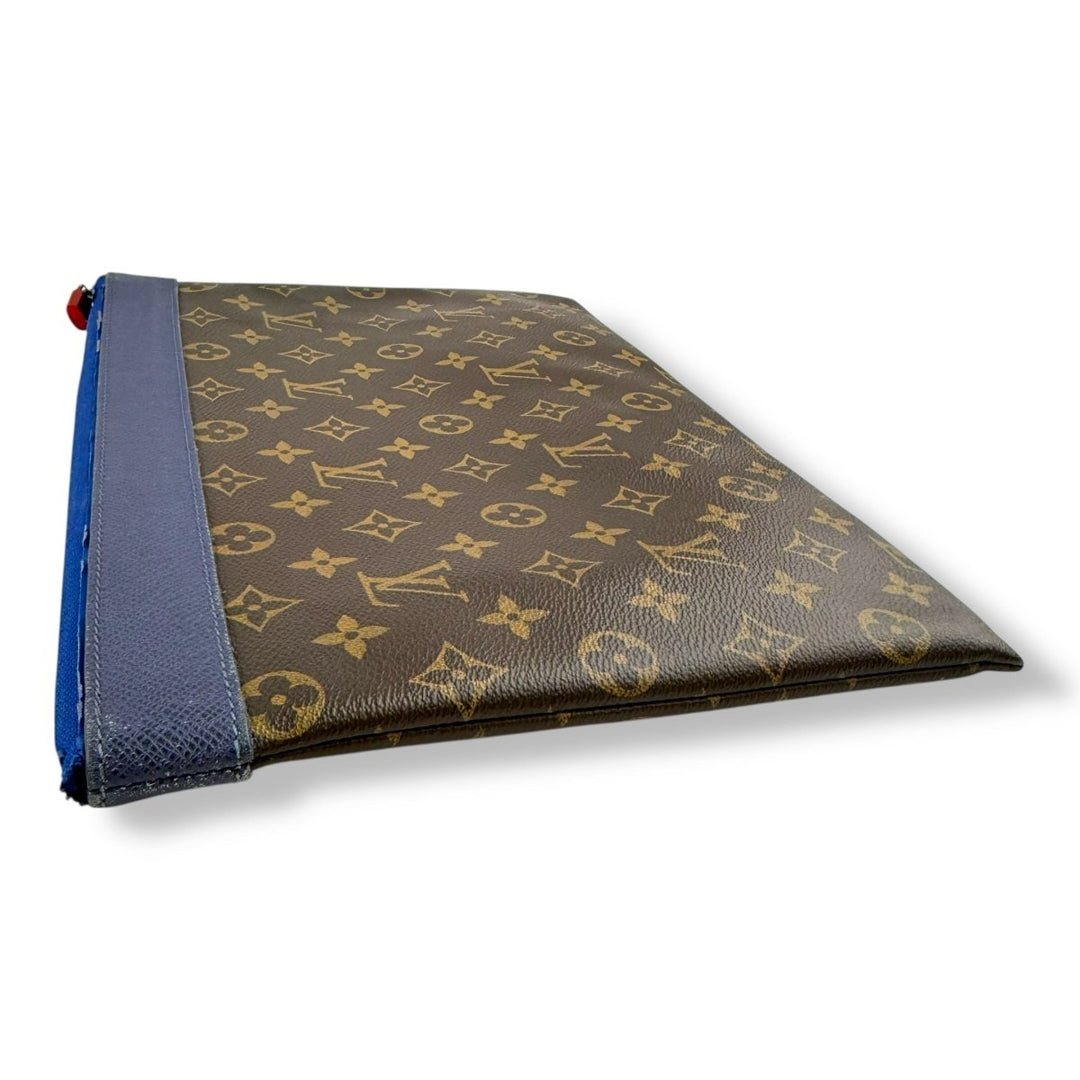 Louis Vuitton Brown/Blue Monogram Pochette Apollo Clutch Pouch - Lux Central