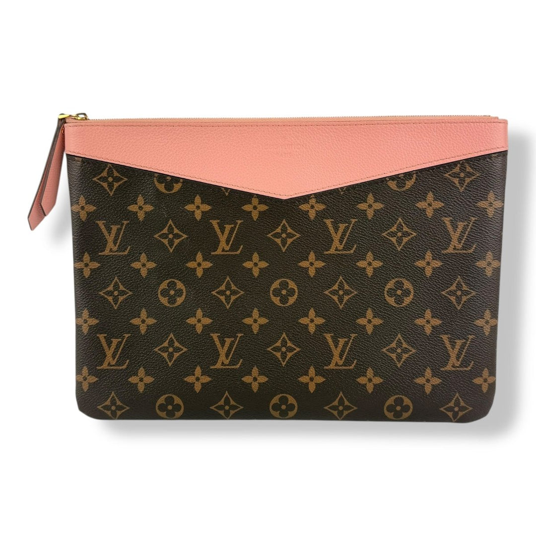 Louis Vuitton Brown/Pink Monogram Daily Clutch Pouch - Lux Central