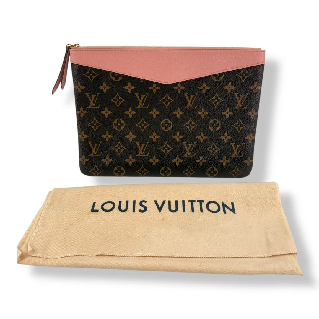 Louis Vuitton Brown/Pink Monogram Daily Clutch Pouch - Lux Central