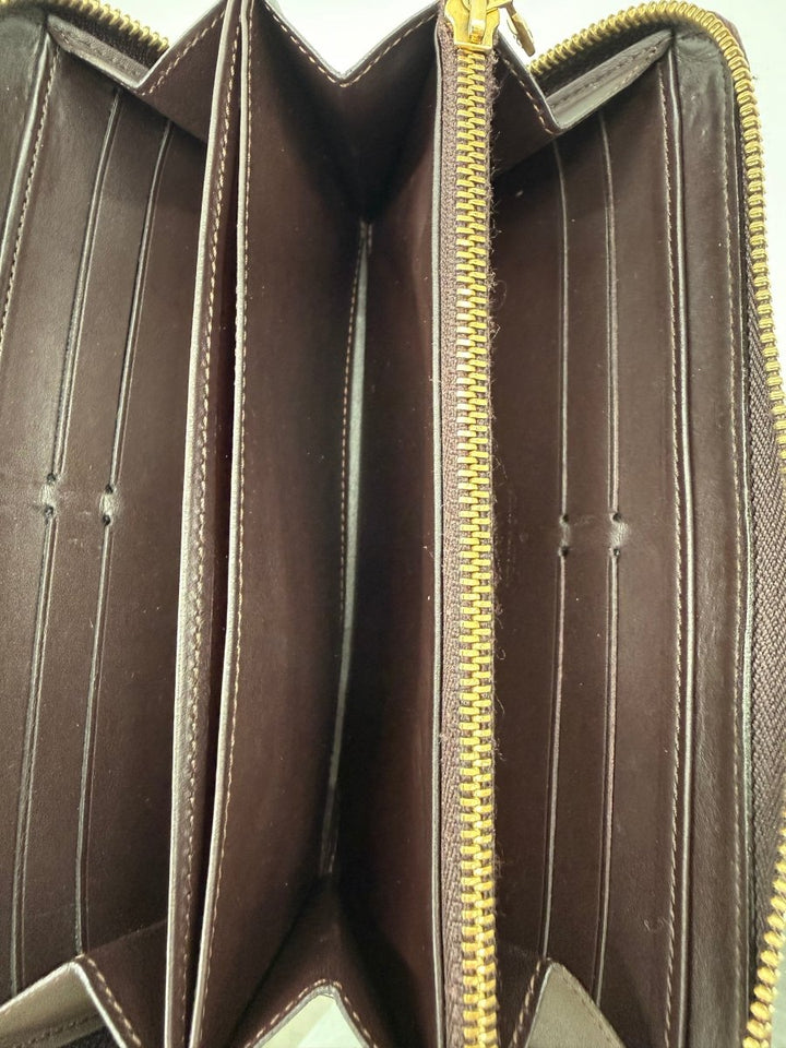Louis Vuitton Burgundy Monogram Vernis Amarante Leather Zippy Purse - Lux Central