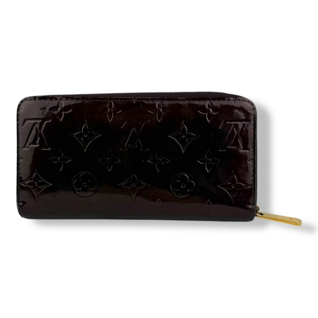 Louis Vuitton Burgundy Monogram Vernis Patent Leather Zippy Purse - Lux Central