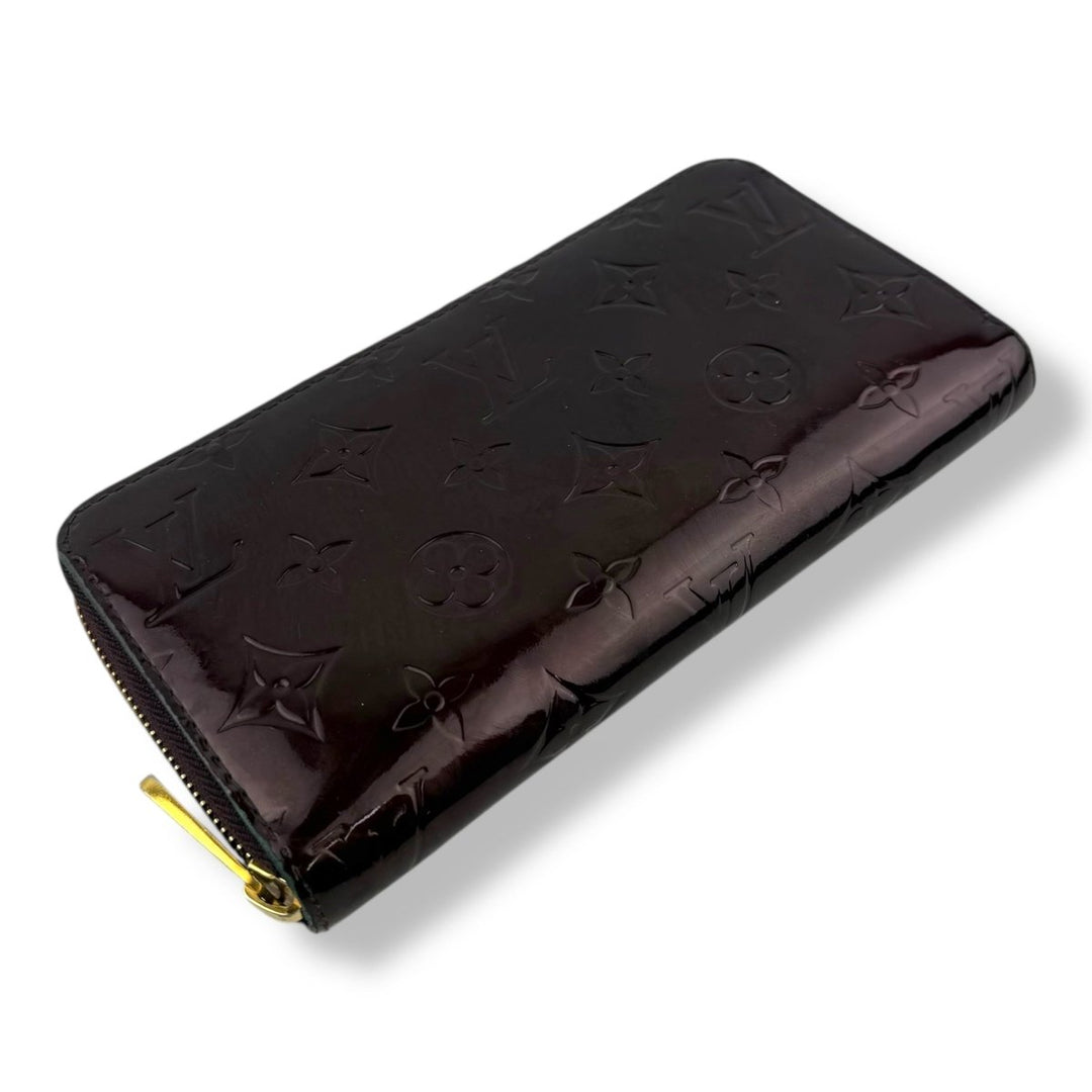 Louis Vuitton Burgundy Monogram Vernis Patent Leather Zippy Purse - Lux Central