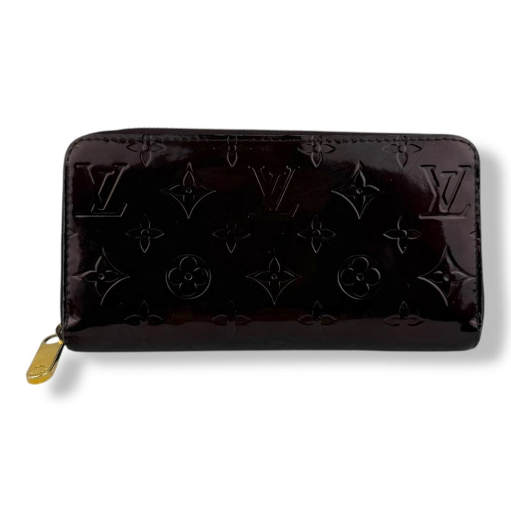 Louis Vuitton Burgundy Monogram Vernis Patent Leather Zippy Purse - Lux Central
