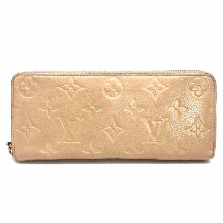 Louis Vuitton Clemence Beige Monogram Empreinte Leather Femme Wallet - Lux Central