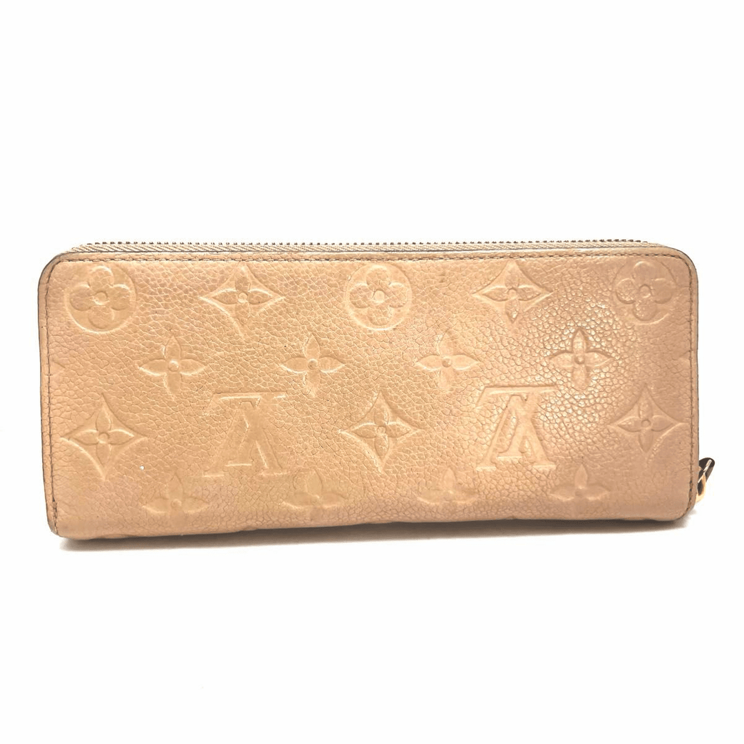 Louis Vuitton Clemence Beige Monogram Empreinte Leather Femme Wallet - Lux Central