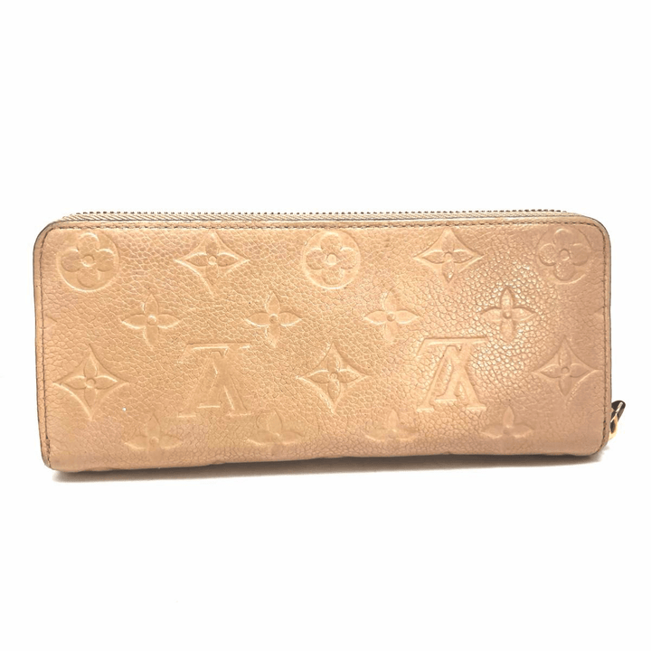Louis Vuitton Clemence Beige Monogram Empreinte Leather Femme Wallet - Lux Central
