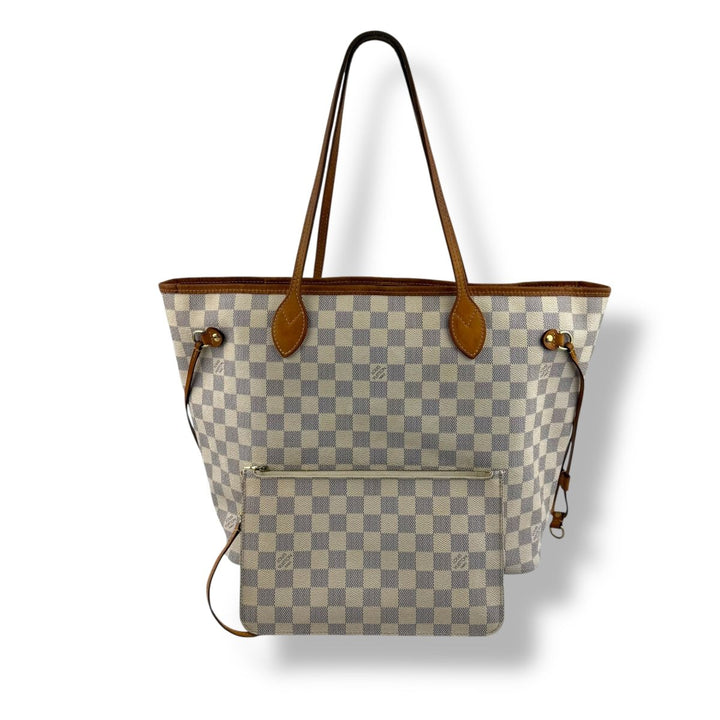 Louis Vuitton Damier Azur Neverfull MM Handbag With Pouch - Lux Central