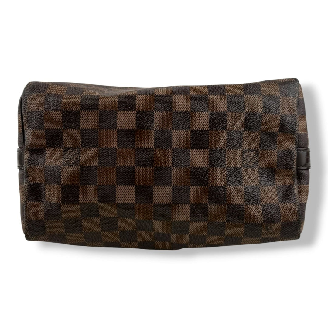 Louis Vuitton Damier Ebene Brown Speedy Bandouliere 25 Handbag - Lux Central