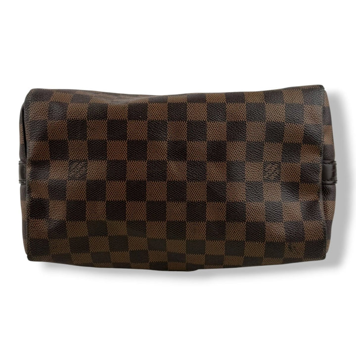 Louis Vuitton Damier Ebene Brown Speedy Bandouliere 25 Handbag - Lux Central