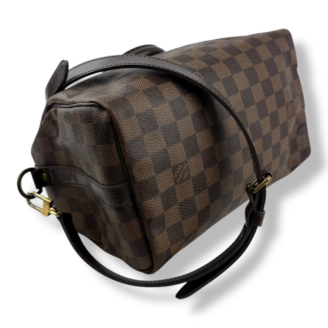 Louis Vuitton Damier Ebene Brown Speedy Bandouliere 25 Handbag - Lux Central