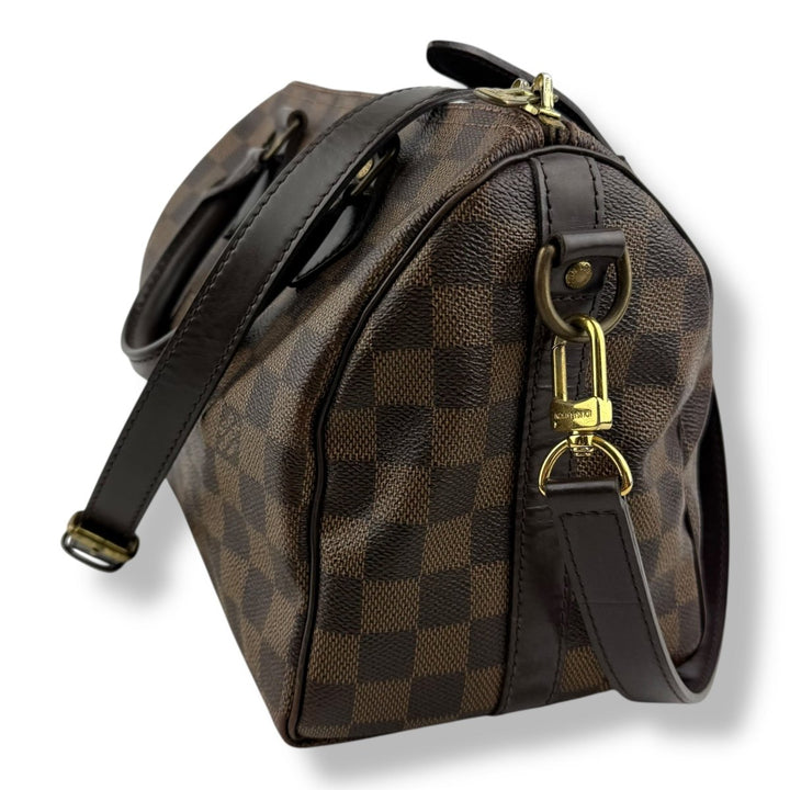 Louis Vuitton Damier Ebene Brown Speedy Bandouliere 25 Handbag - Lux Central