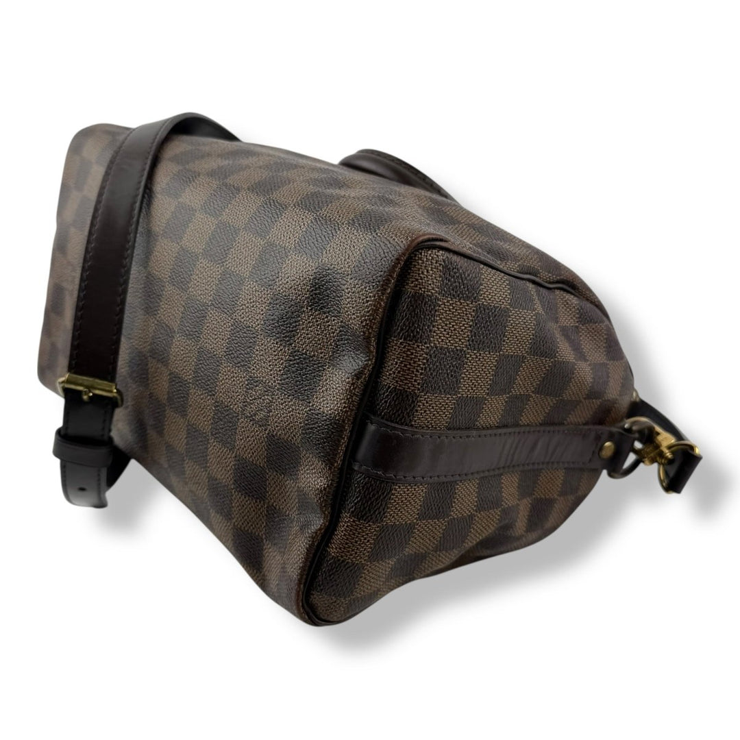 Louis Vuitton Damier Ebene Brown Speedy Bandouliere 25 Handbag - Lux Central