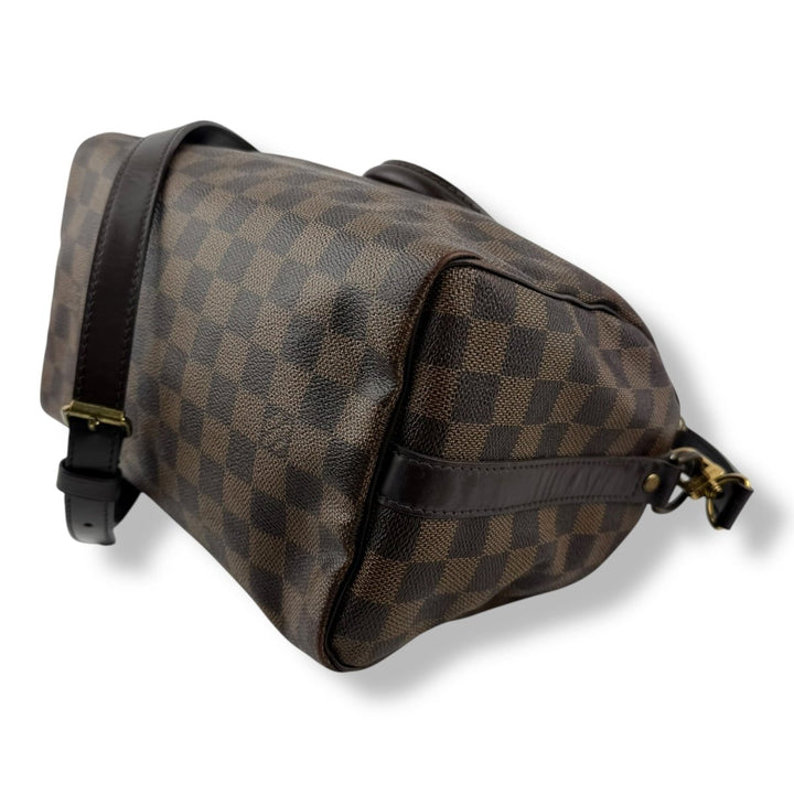 Louis Vuitton Damier Ebene Brown Speedy Bandouliere 25 Handbag - Lux Central