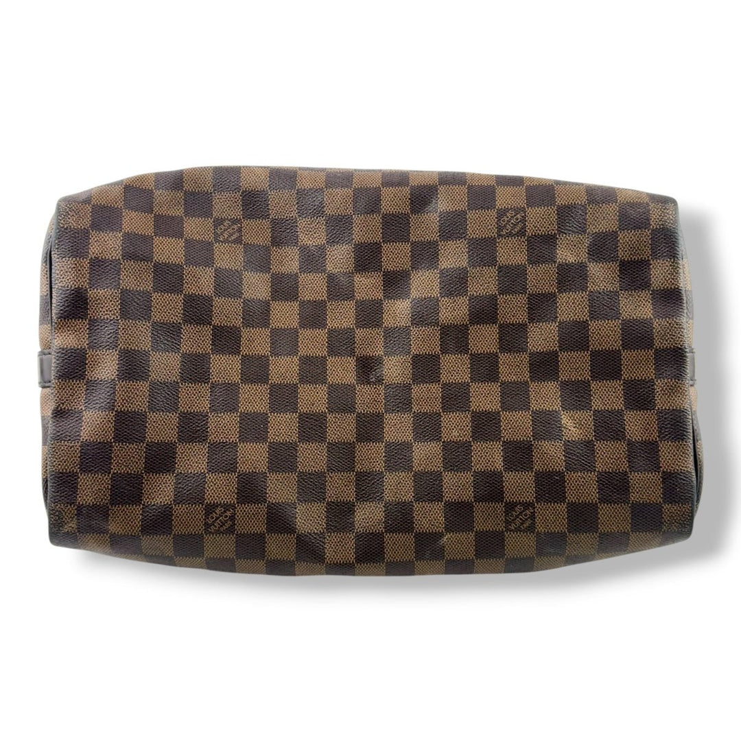Louis Vuitton Damier Ebene Brown Speedy Bandouliere 35 Handbag - Lux Central