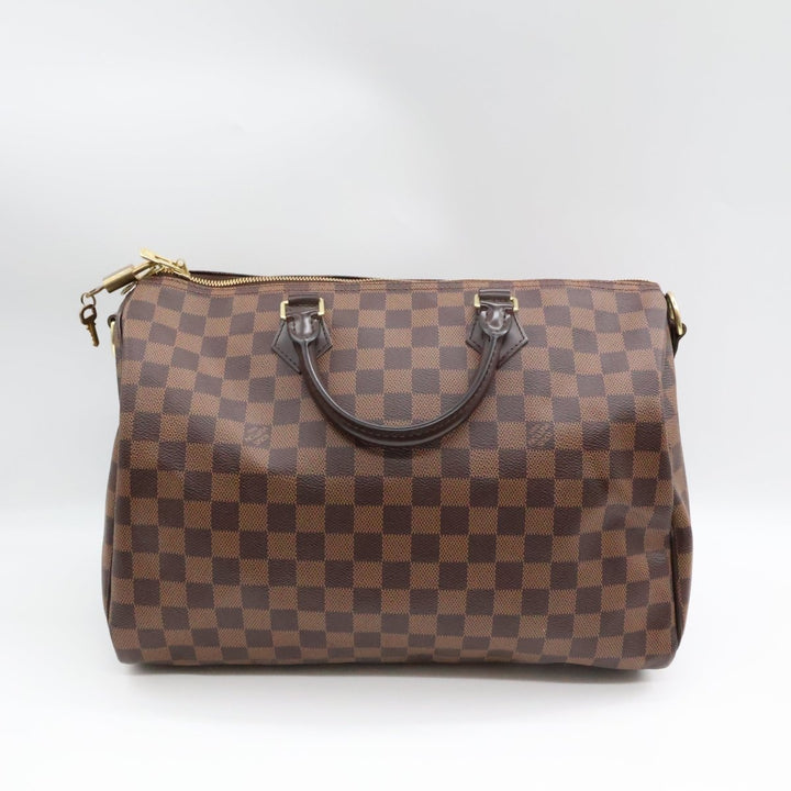 Louis Vuitton Damier Ebene Brown Speedy Bandouliere 35 Handbag - Lux Central