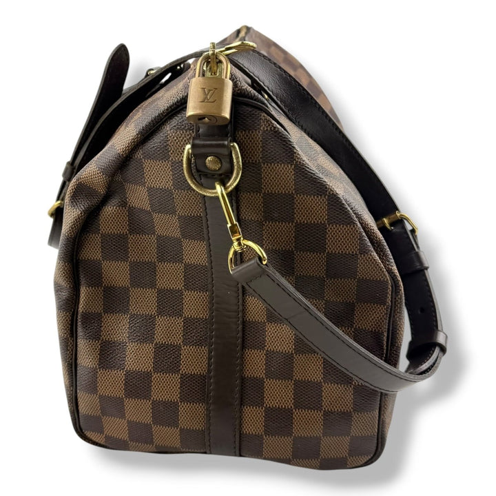 Louis Vuitton Damier Ebene Brown Speedy Bandouliere 35 Handbag - Lux Central