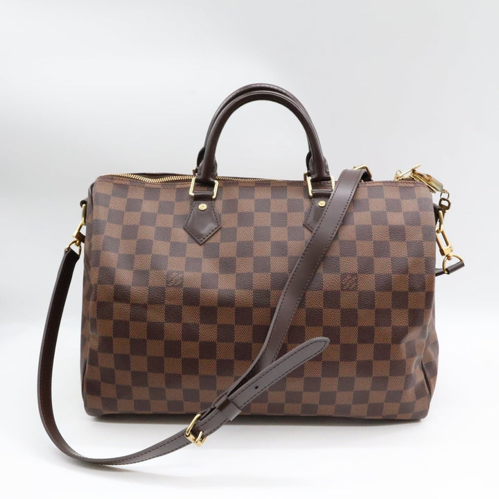 Louis Vuitton Damier Ebene Brown Speedy Bandouliere 35 Handbag - Lux Central