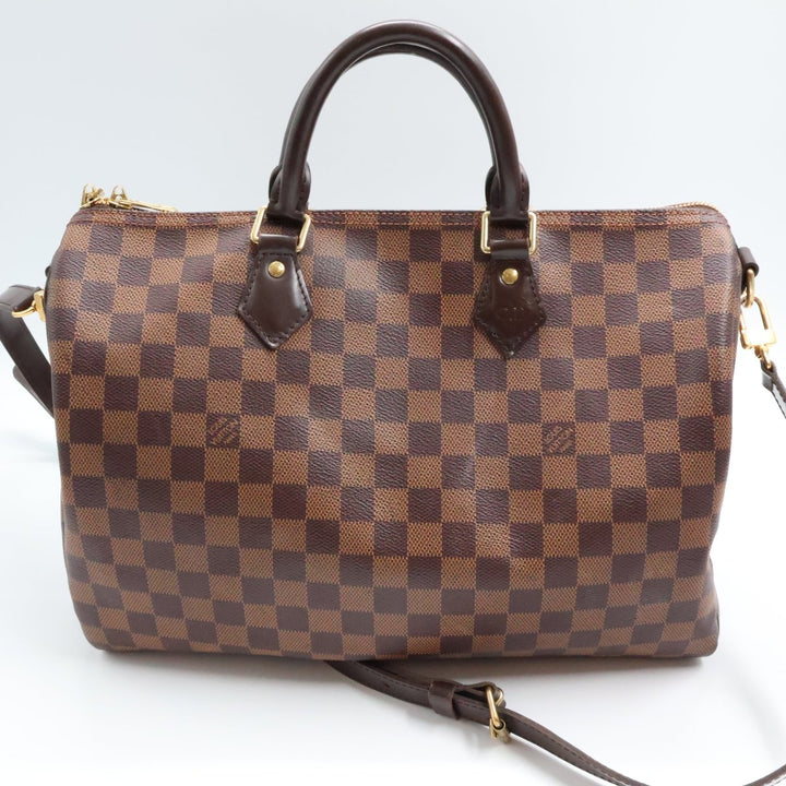 Louis Vuitton Damier Ebene Brown Speedy Bandouliere 35 Handbag - Lux Central