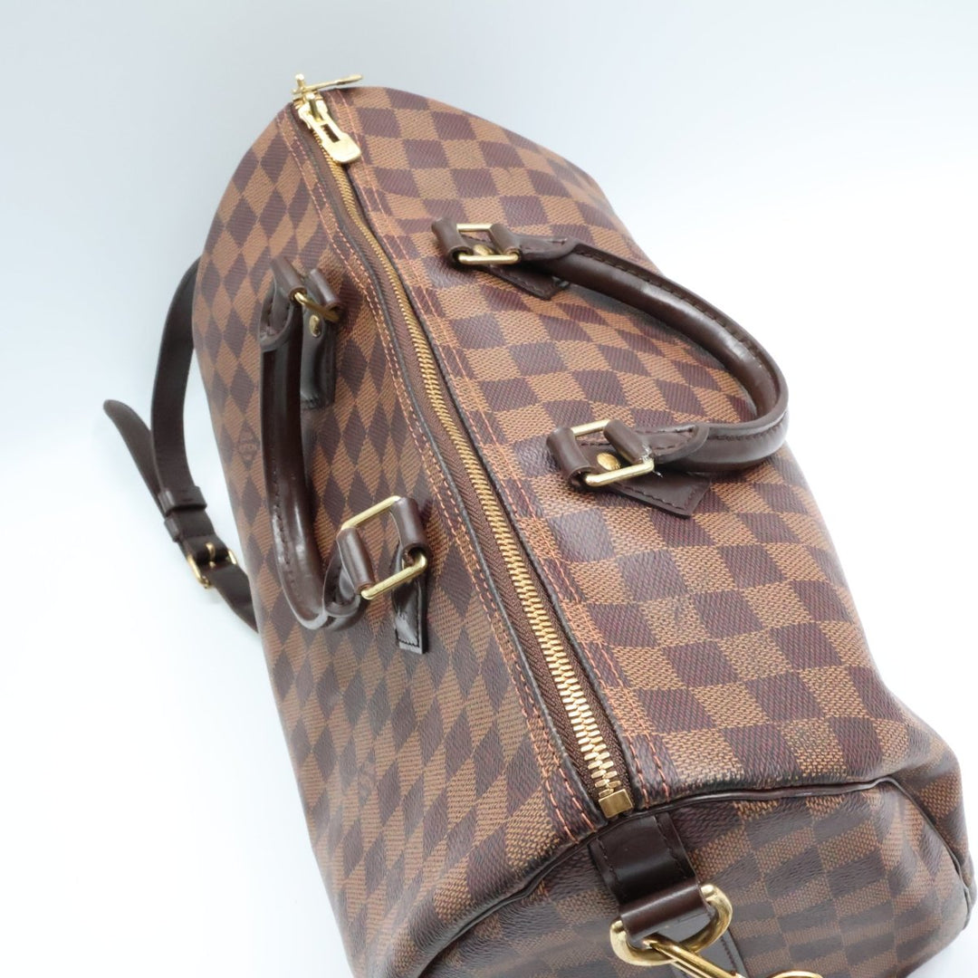 Louis Vuitton Damier Ebene Brown Speedy Bandouliere 35 Handbag - Lux Central