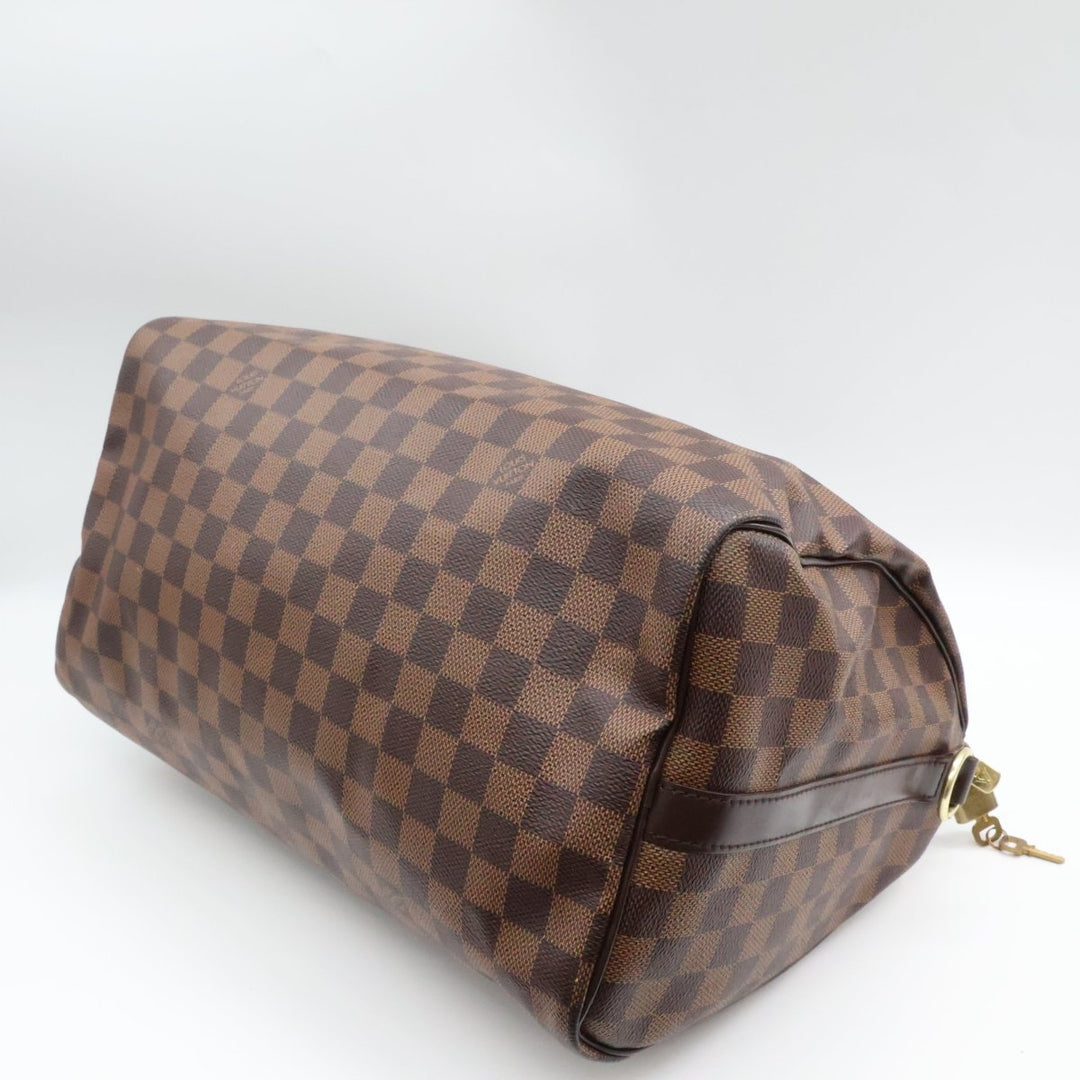 Louis Vuitton Damier Ebene Brown Speedy Bandouliere 35 Handbag - Lux Central