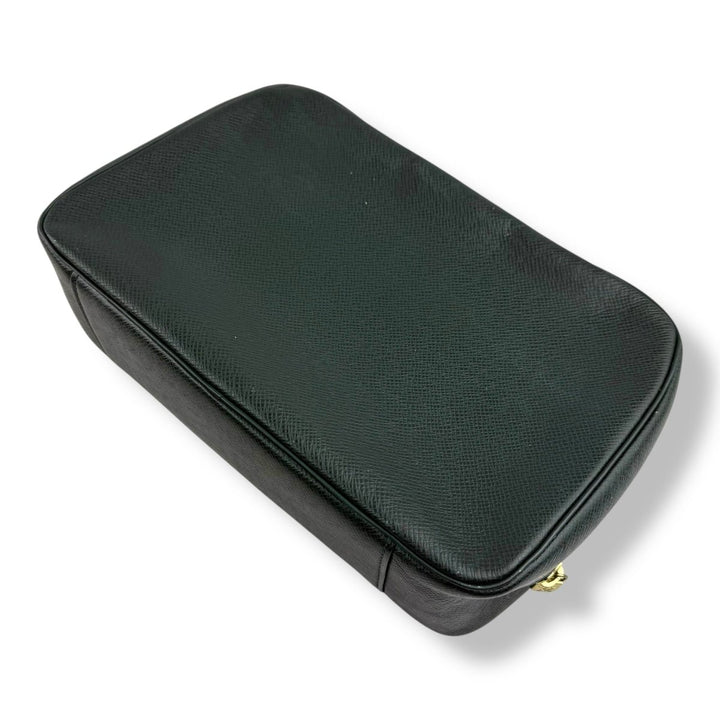 Louis Vuitton Dark Green Leather Taiga Toiletry Wash Bag - Lux Central