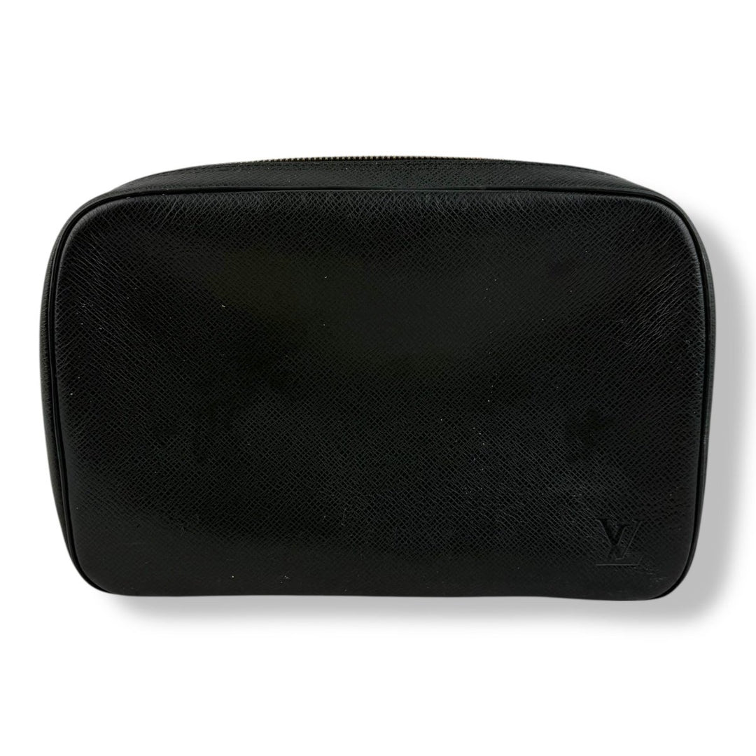 Louis Vuitton Dark Green Leather Taiga Toiletry Wash Bag - Lux Central