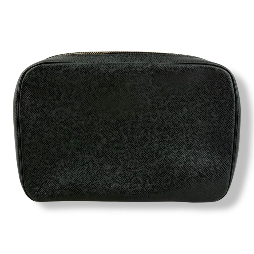 Louis Vuitton Dark Green Leather Taiga Toiletry Wash Bag - Lux Central