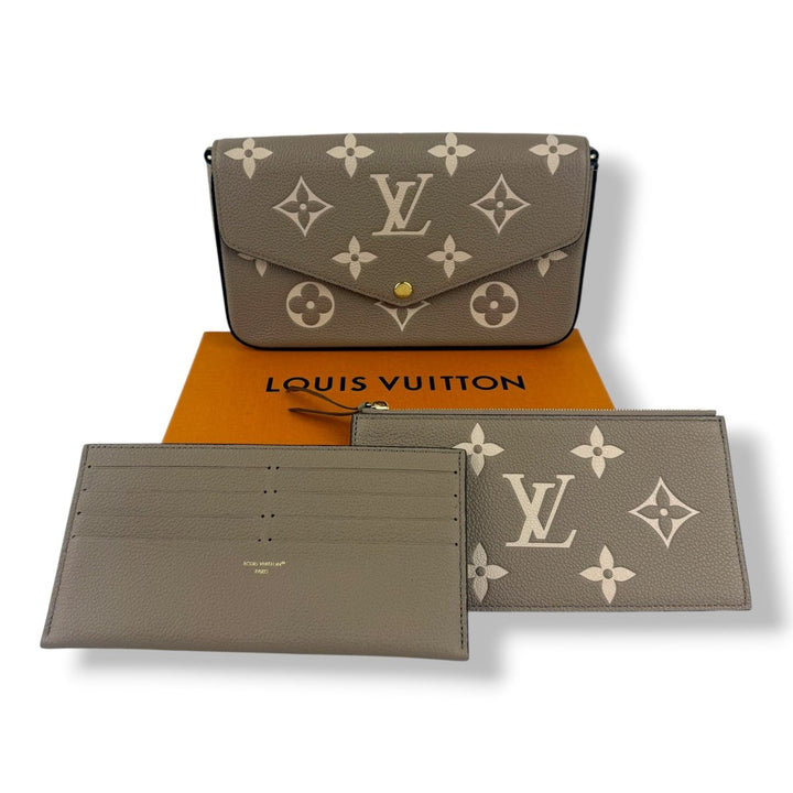 Louis Vuitton Felicie Pochette Beige Empreinte Leather Handbag W/Inserts - Lux Central