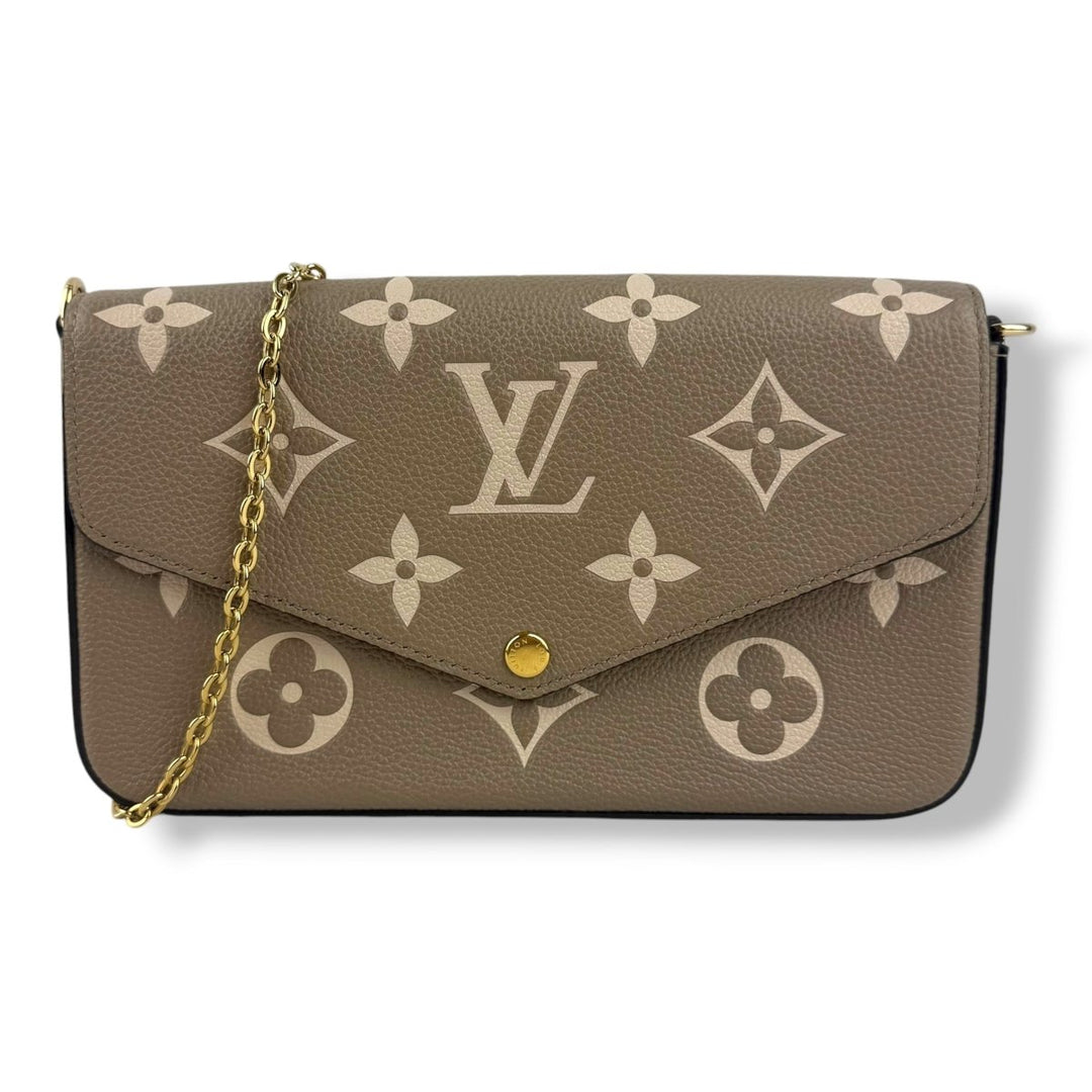 Louis Vuitton Felicie Pochette Beige Empreinte Leather Handbag W/Inserts - Lux Central