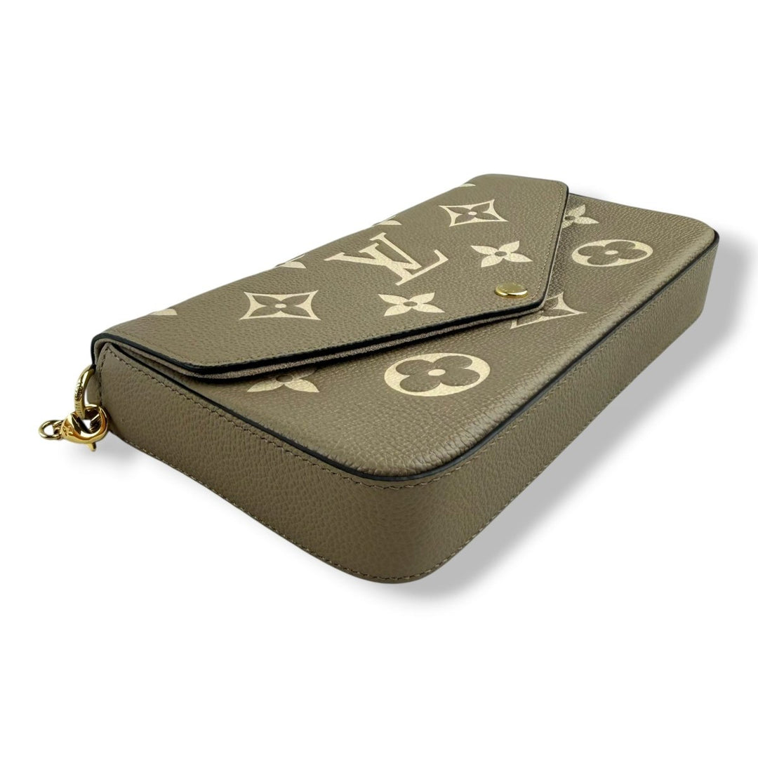 Louis Vuitton Felicie Pochette Beige Empreinte Leather Handbag W/Inserts - Lux Central