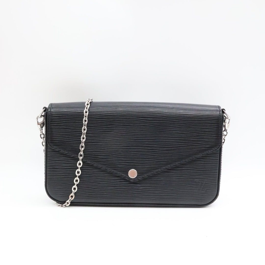 Louis Vuitton Felicie Pochette Black Epi Leather Handbag - Lux Central